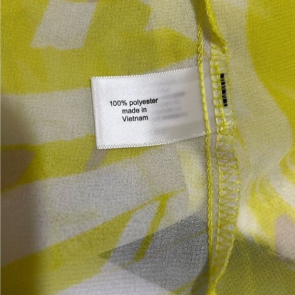 Lane Bryant blouse top leaves sheer yellow green sleeveless 18 NWT - Picture 5 of 5